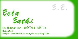 bela batki business card